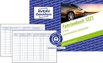 Avery Zweckform 1221 Recycling Fahrtenbuch f&uuml;r PKW A6 quer 64 Seiten f&uuml;r 310 Fahrten