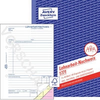 Avery-Zweckform 1771, Avery-Zweckform Lohnabrechnung Formular 1771 DIN A5