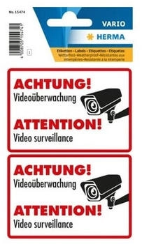 Herma Hinweisetiketten "Video&uuml;berwachung" 2 St. (15474)