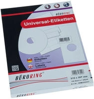 B&uuml;roring Etiketten A4/100 Blatt 210x297mm, 100 Etiketten