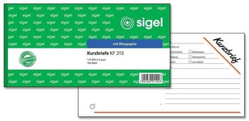 sigel KF213 Kurzmitteilungen, mit Blaupapier, 1/3 A4 quer, 100 Blatt