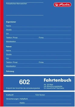 Herlitz Fahrtenbuch A5 602 32 Blatt FSC 840637