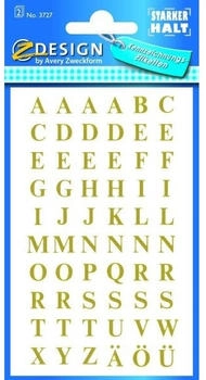 Avery Zweckform 3727, Buchstaben-Etiketten, 85 x 160 mm, 120 Sticker / 2 B&ouml;gen, Gold