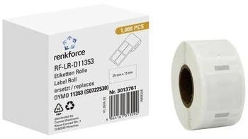 Renkforce Etiketten Rolle Kompatibel ersetzt DYMO DYMO 11353, S0722530 x mm Papier Wei&szlig; 1000 St. Permanent haftend Universal-Etiketten RF-6027522