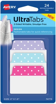Avery Zweckform 74773 Haftstreifen, Kleinpackung, 24 St&uuml;ck, hellblau, pink, lila