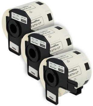 vhbw 3x Etiketten-Rolle mit Halter 62mm x 29mm (800 Etiketten) kompatibel mit Brother PT QL1060N, QL-500, QL-500A