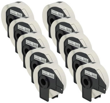 vhbw Set 10x Etiketten-Rolle 29mm x 90mm kompatibel mit Brother PT QL-1110, QL-1110NWB, QL-500, QL-500A