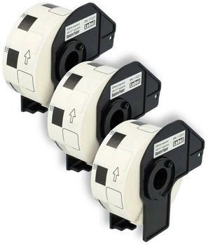 vhbw Set 3x Etiketten-Rolle 23mm x 23mm kompatibel mit Brother PT QL-500, QL-500A, QL500BS