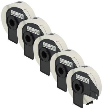 vhbw Set 5x Etiketten-Rolle 29mm x 90mm kompatibel mit Brother PT QL-800, QL-820NWB, QL-810W, QL720NW