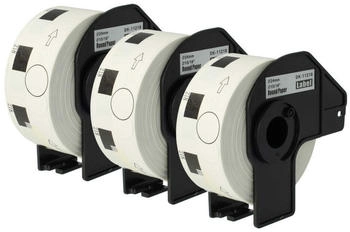 vhbw 3x Etiketten-Rolle mit Halter 24mm (1000 Etiketten) kompatibel mit Brother PT QL-1050, QL1050N, QL-1060, QL1060N