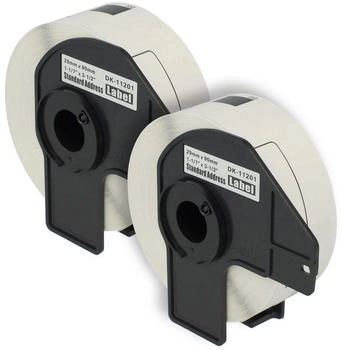 vhbw Set 2x Etiketten-Rolle 27mm x 90mm Ersatz für Brother DK-11201