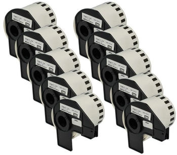 vhbw 10x Set Etiketten-Rolle 62mm x 15,24m Ersatz für Brother DK-22212