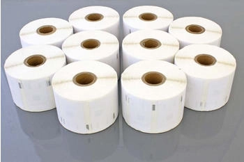 vhbw Set 10x Etiketten-Rolle 57mm x 32mm (1000 Etiketten) kompatibel mit Dymo LabelWriter 330 Turbo II, 400 Duo
