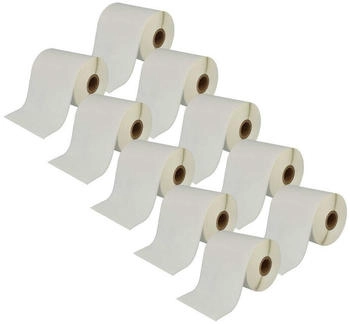 vhbw 10x Etiketten-Rolle 102mm x 44,3m (1 Etikette) Ersatz für Brother RD-S01E2