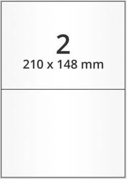 Labelident Universal Papieretiketten 210 x 148 mm, weiß, ablösbar, 200 Haftetiketten auf DIN A4 Bogen für Laser