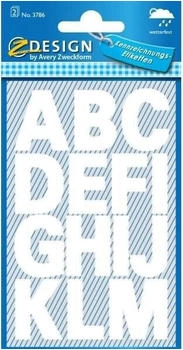 Avery 3786 Buchstaben Etiketten (A-Z 25mm, wetterfeste Folie) 30 Aufkleber