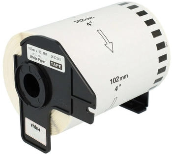 vhbw Etiketten-Rolle 102mm x 30,48m (1 Etikette) Ersatz für Brother DK-22243