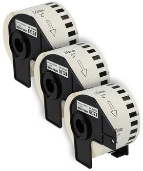 vhbw Set 3x Etiketten-Rolle 50mm x 30,48m (1 Etikette) kompatibel mit Brother PT QL-580N, QL-580 Series