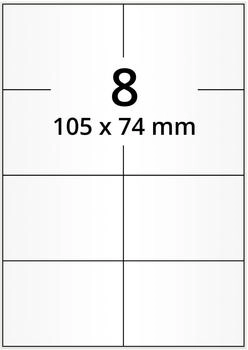 Labelident Universal Papieretiketten 105 x 74 mm, weiß, ablösbar, 800 Haftetiketten auf DIN A4 Bogen für Laser