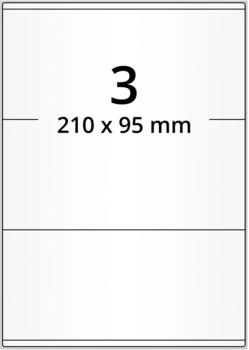 Labelident Universal Papieretiketten 210 x 95 mm, weiß, permanent klebend, 1.500 Haftetiketten auf DIN A4 Bogen für Laser