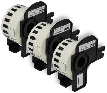vhbw 3x Rolle Etiketten Aufkleber kompatibel mit Brother P-Touch QL-560, QL-570, QL-580N, QL-650TD, QL-700 Ersatz für Brother DK-22211.