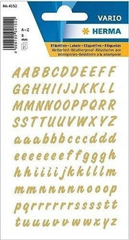 Herma Buchstaben 8 mm, 238 Etiketten, Aufdruck: A-Z, Folie, gold - 4152