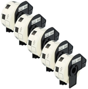 vhbw Set 5x Etiketten-Rolle 23mm x 23mm kompatibel mit Brother PT QL-1050, QL1050N, QL-1060 Etiketten-Drucker - Premium