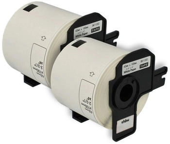 vhbw 2x Etiketten-Rolle mit Halter 62mm x 100mm (300 Etiketten) kompatibel mit Brother PT QL1060N, QL-500, QL-500A Etiketten-Drucker