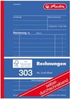 Herlitz Rechnungsbuch 303, A6, selbstdurchschreibend, 2 x 40 Blatt 888552