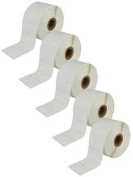 vhbw 5x Etiketten-Rolle 51mm x 26mm (1552 Etiketten) kompatibel mit Brother TD-2130, TD-4100N, TD-4100, TD-4000, TD-2130N Etiketten-Drucker