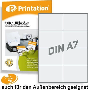 Printation Etiketten wetterfest - weiß A4 (1431618)