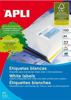 APLI weiße Etiketten Ft 105 x 148 mm (B x H), 400 Stück, 4 pro Blatt (1280)