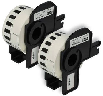 vhbw 2x Etiketten-Rolle mit Halter 29mm x 15,24m (1 Etikette) kompatibel mit Brother PT QL-1050, QL1050N, QL1060N, QL-500 Etiketten-Drucker (124485802)