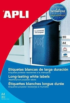 APLI Wetterfeste Folien-Etiketten 99,1 x 67,7 mm weiß (15087)