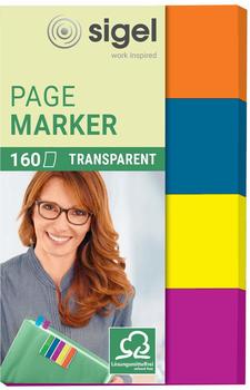 sigel HN614 Haftmarker, 160 Streifen im Format 20 x 50 mm, orange, blau, gelb, lila