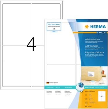 Herma Inkjet-Etiketten 10777, Special, wei&szlig;, 96 x 139,7 mm, matt, 80 Blatt, 320 St&uuml;ck