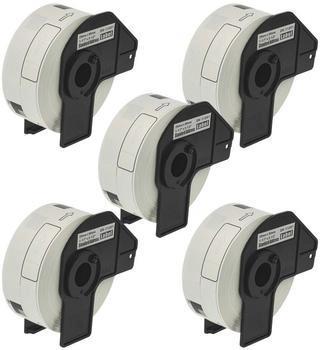 vhbw 5x Etiketten-Rolle mit Halter 29mm x 90mm (400 Etiketten) kompatibel mit Brother PT QL1060N, QL-1060 Etiketten-Drucker - Premium (182788495-1)