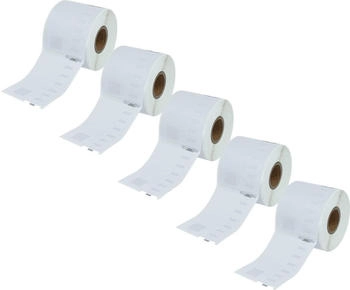 vhbw 5x Etiketten-Rolle 54mm x 70mm (320 Etiketten) kompatibel mit Dymo LabelWriter 400 Turbo, EL40, EL60 Turbo, LW400 Duo Etiketten-Drucker (182895274-2)