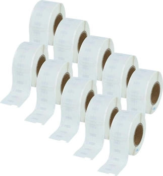 vhbw 10x Etiketten-Rolle 12mm x 50mm (220 Etiketten) kompatibel mit Dymo LabelWriter 310, 310 II, 320, 330, 320 II Etiketten-Drucker Weiß (182898109)