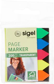 sigel HN613 Haftmarker Pfeile, 200 Mini-Streifen im Format 12 x 45 mm, 5 Farben