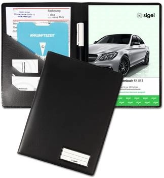 sigel Fahrzeugmappe aus Kunstleder mit Stifthalter A5 schwarz (EF510)
