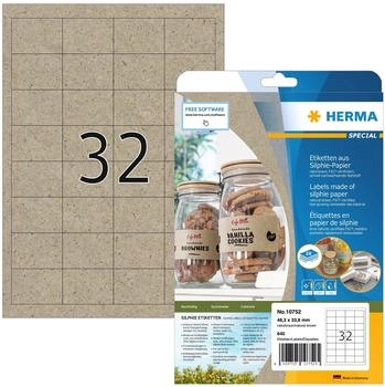 Herma Universaletiketten aus Silphie-Papier 48,3 x 33,8 mm naturbraun (10752)