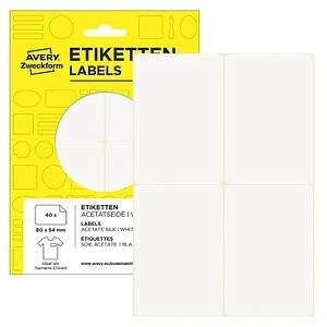 Avery 40 Namensetiketten wei&szlig; 80,0 x 54,0 mm 1 Pack = 40 St.