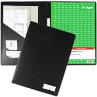 Sigel Einband f&uuml;r Formularb&uuml;cher A4hoch Kunststoff Lederoptik schwarz matt.