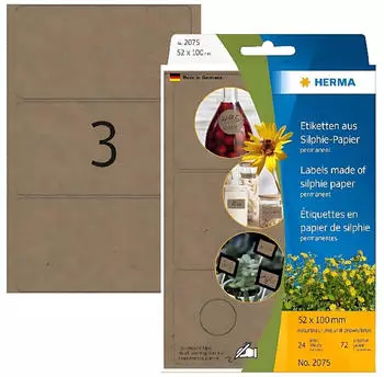 Herma Etiketten permanent 52 x 100 mm Silphie braun 24 Bl 72 Etik. - 2075