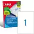 APLI – weiße Etiketten ft 210 x 297 mm (B x H) (A4), 100 Stück, 1 pro Blatt (1281)