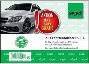 sigel FA514 Fahrtenbuch A5 32 Blatt PKW LKW