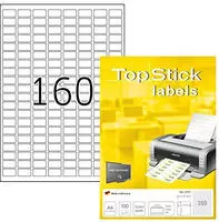 TopStick Universaletiketten labels, 8791, wei&szlig;, 22 x 12mm, 100 Blatt, 16.000...