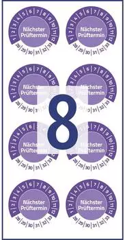 Avery Pr&uuml;fplaketten N&auml;chster Pr&uuml;ftermin 2028-2033 Vinyl 30mm 80 St&uuml;ck