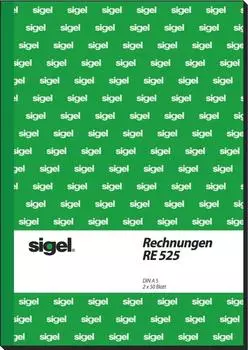 sigel RE525/10 Rechnungen A5, 2x50 Blatt, 10er Pack, mit Blaupapier und Abheftlochung, Rechnungsblock